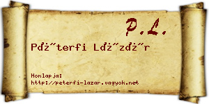 Péterfi Lázár névjegykártya